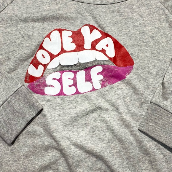 Torrid Grey Off The Shoulder “Love Ya Self “ Woman’s 70% Cotton Sweater 1X - Picture 7 of 16